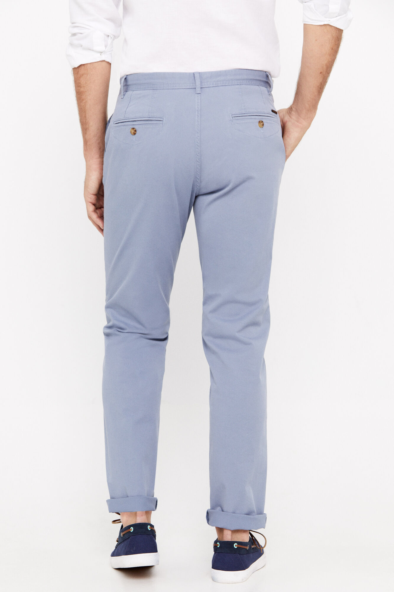 Calça chino leve de corte regular - Azul