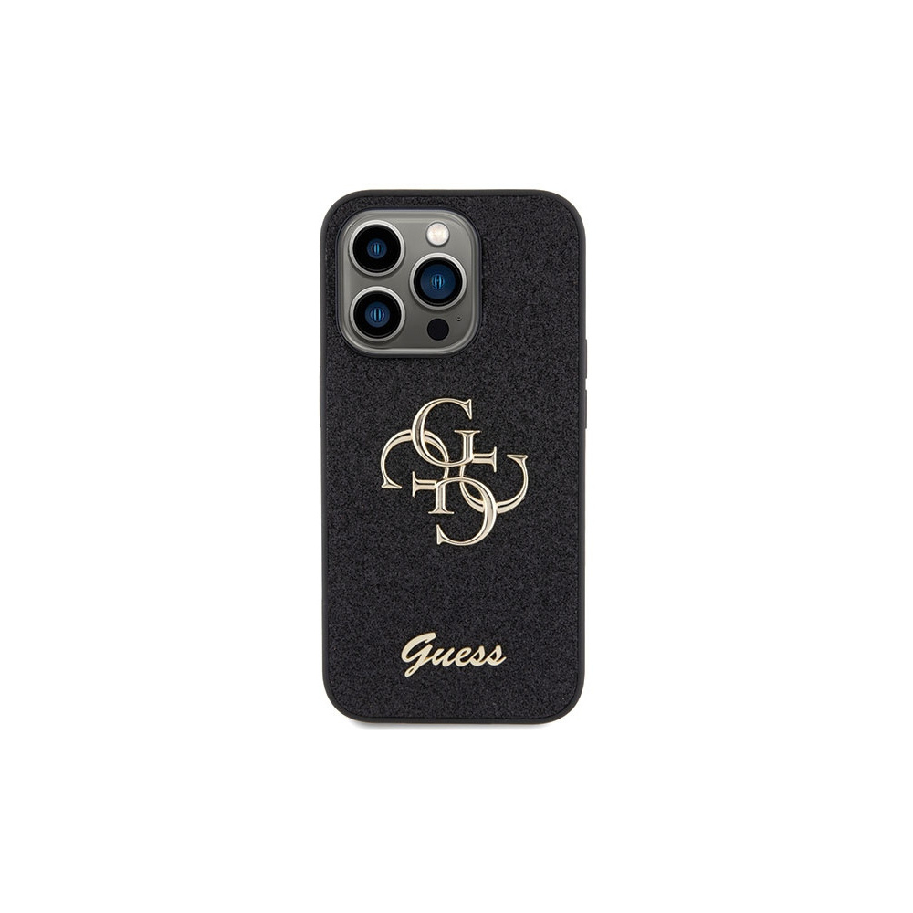iPhone 15 Pro Max Hardcase Hülle Big Glitter Script (GUHCP15XHG4SGK) - Schwarz / Transparent