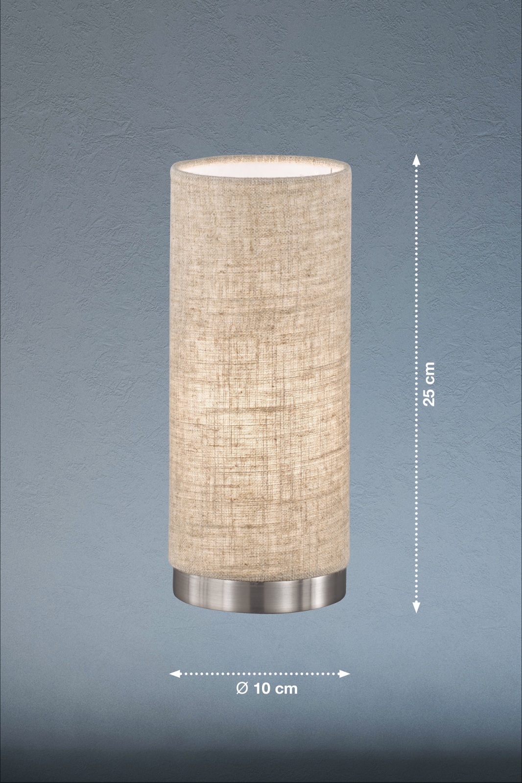 Tischleuchte THOR - sandfarben-nickelfarben - 25 cm