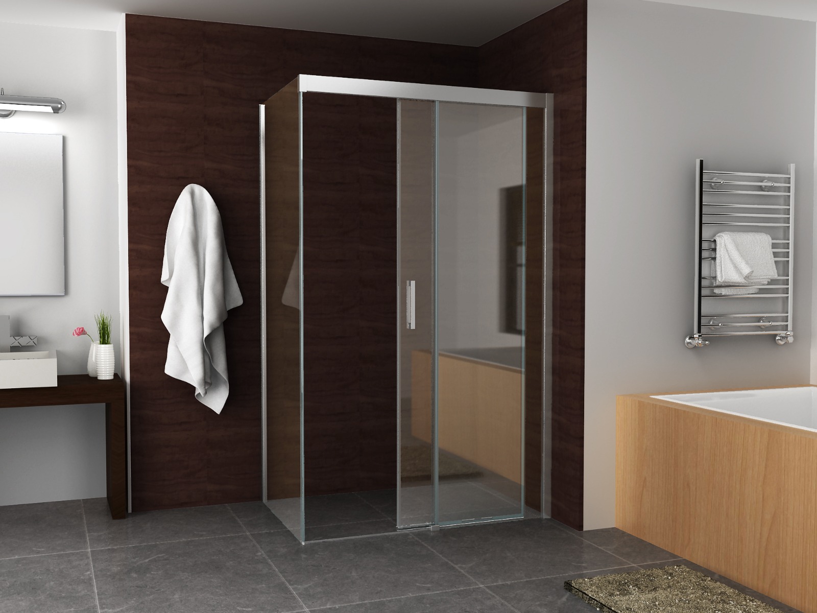 SHOWMODEL: Mueller zijwand t.b.v. schuifdeuren 120x200 8mm NANO