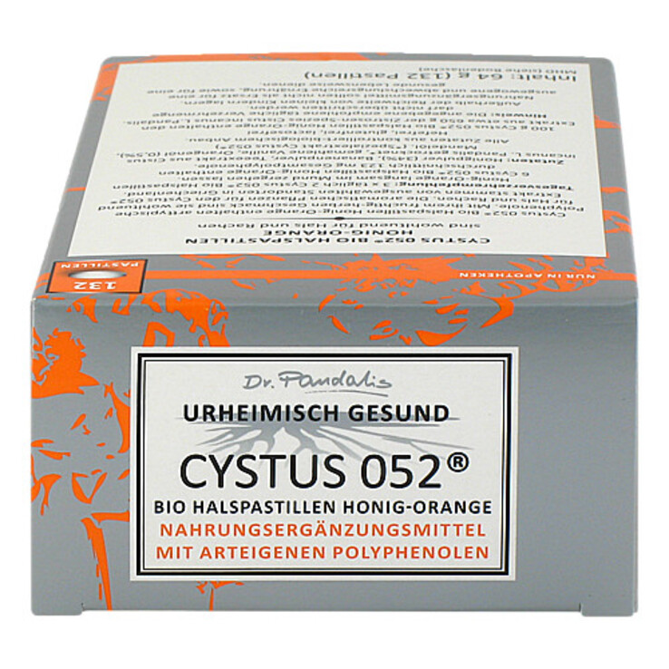 Cystus 052 Bio Halspastillen Honig Orange, 132 St