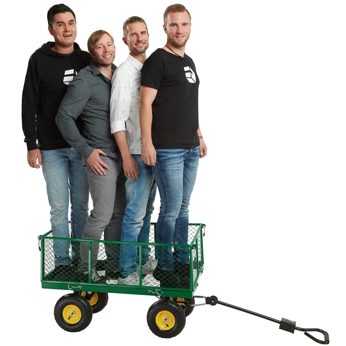 Metall tralle med hylleplan maks 550 kg - grønn