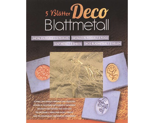 Bladgoud metaal 14x14 cm 5 vellen
