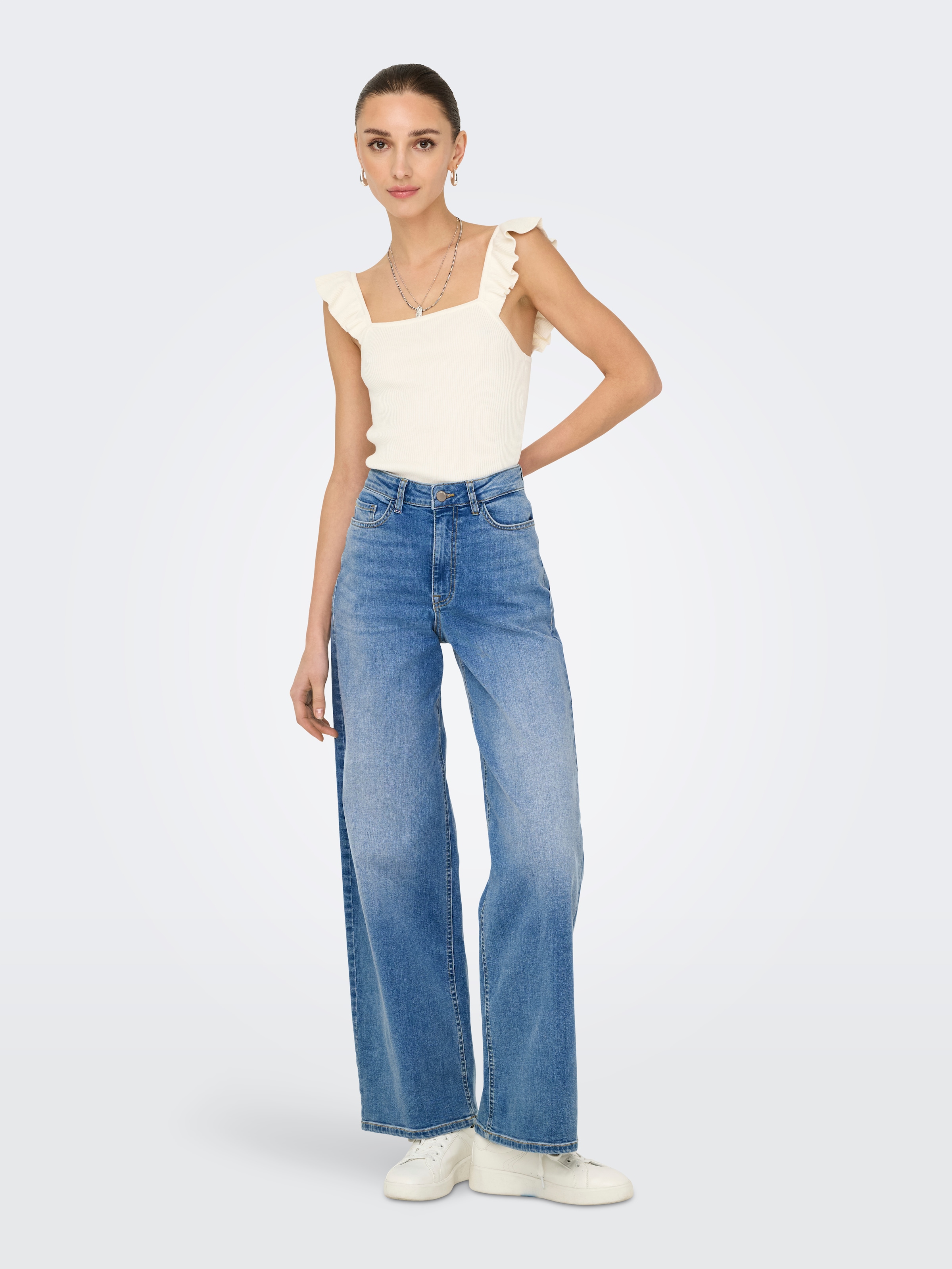 JDY High-waist-Jeans »JDYFELINA-FINA HW WIDE MED BLUE DNM NOOS«