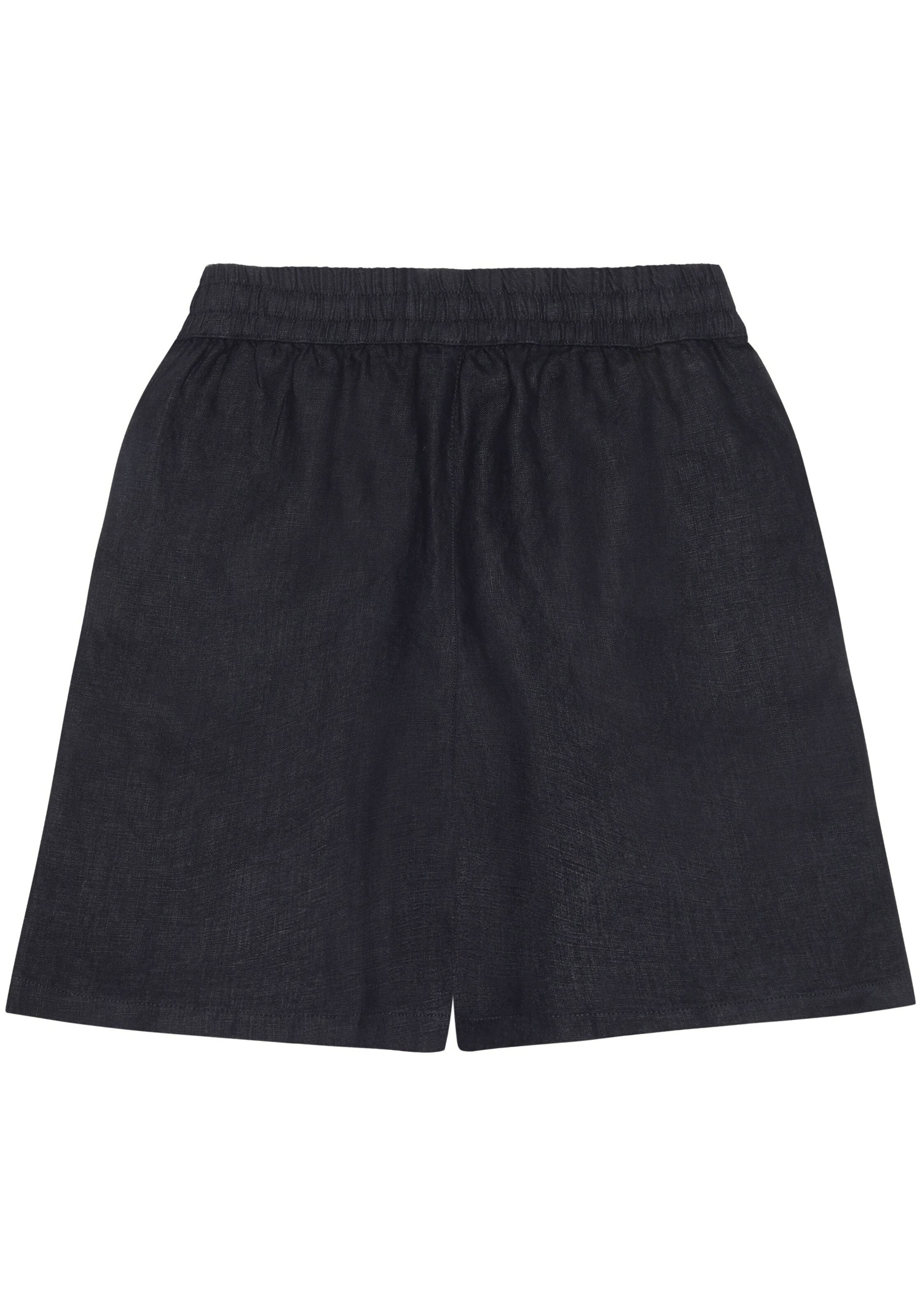 Knowledge Cotton Apparel Leinenshorts Posey Wide Linen Shorts Black Jet