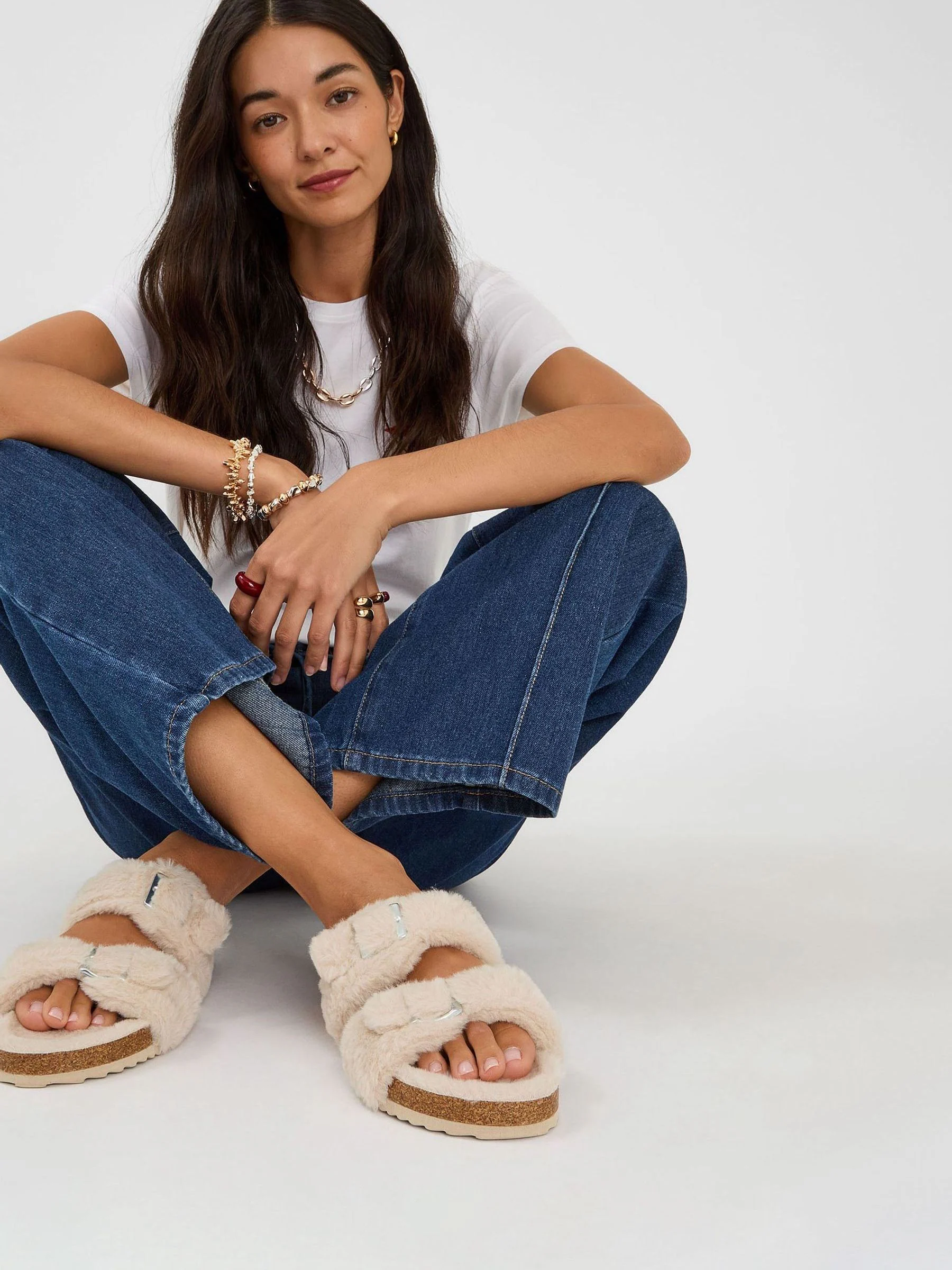 Accessorize Fluffy Buckle Slippers