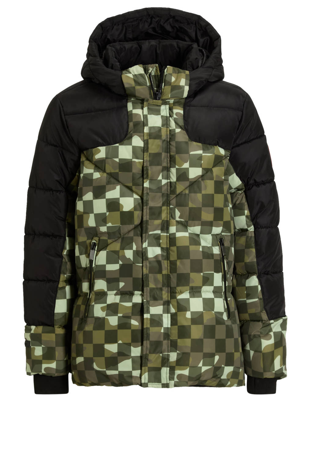 Coolcat Puffer Winterjas Josh Colourblock Camouflage