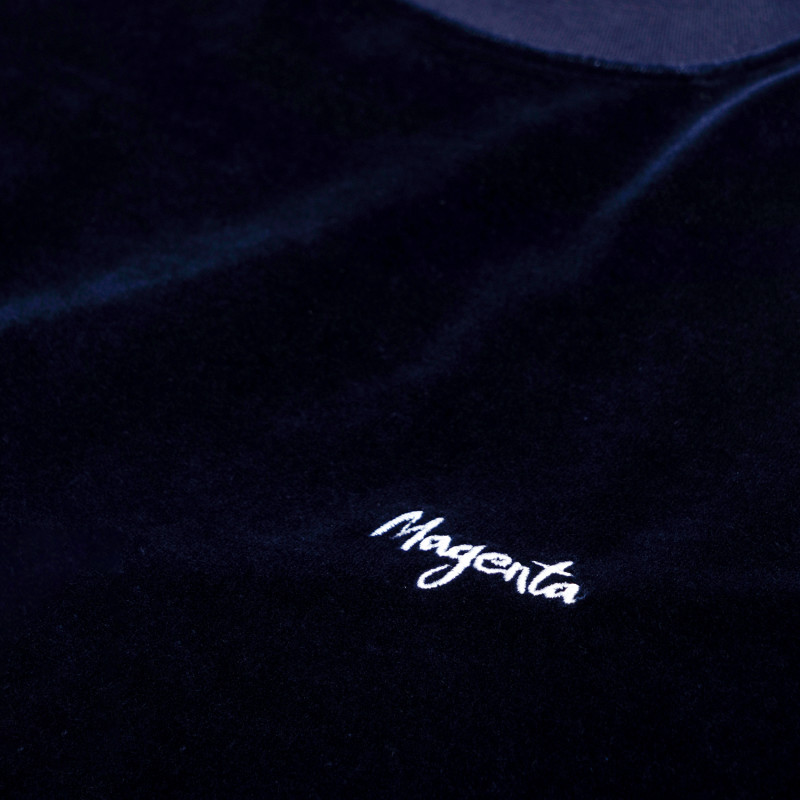 T-SHIRT EN VELOURS - BLEU MARINE