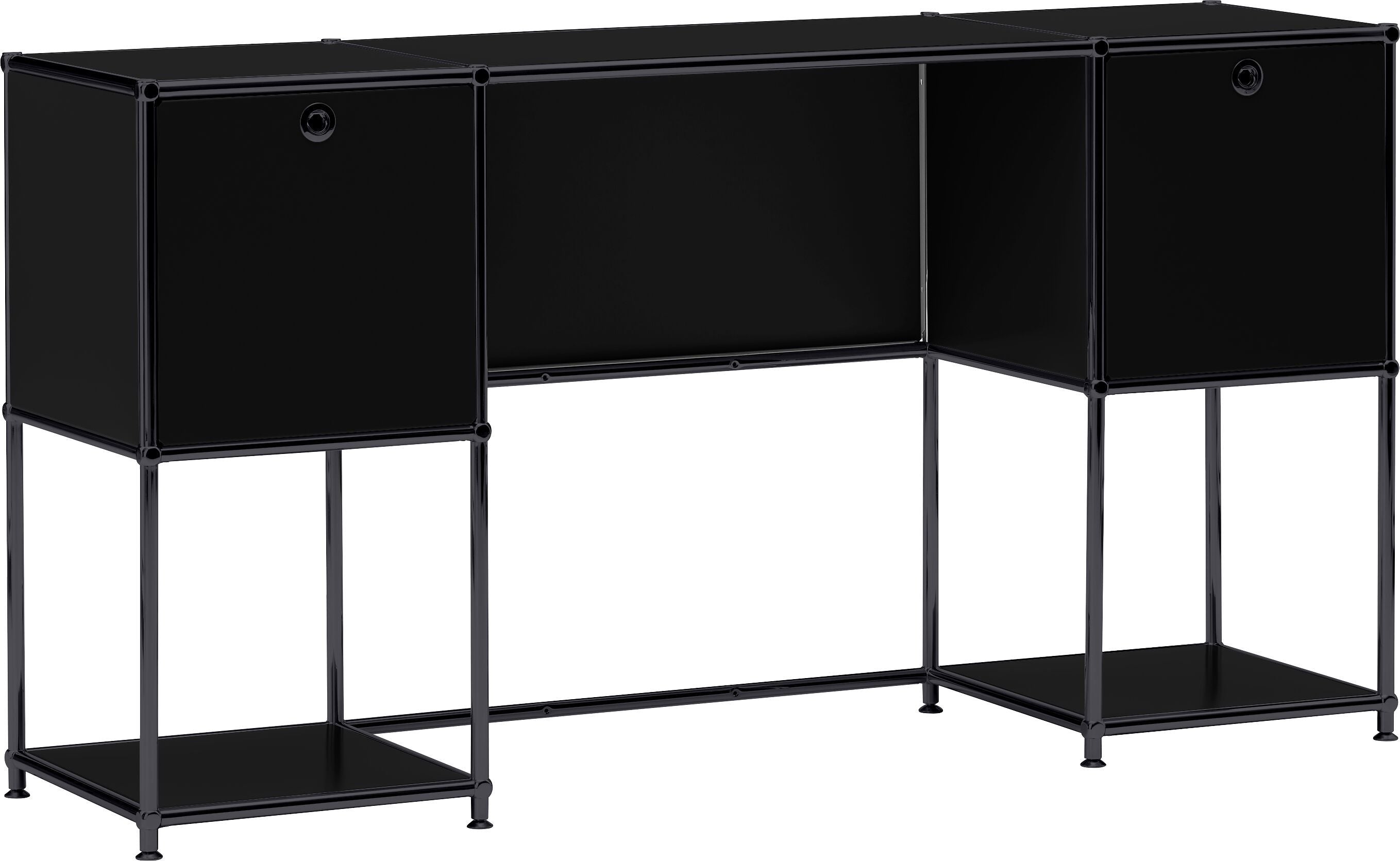 FLEXCUBE Schreibtisch - Schwarz / B: 152.0 cm x T: 40.0 cm x H: 80.0 cm
