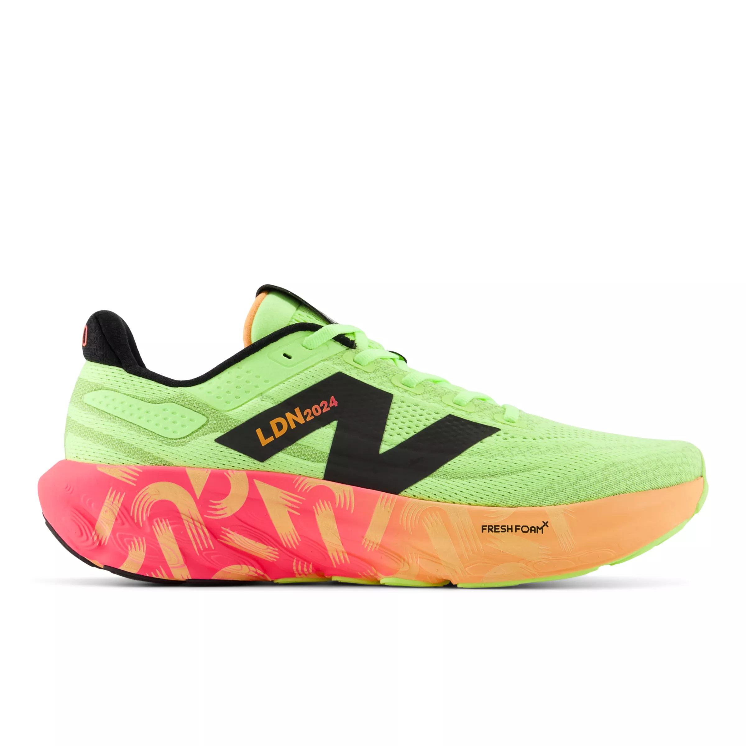 TCS London Marathon Fresh Foam X 1080 v13 Bleached lime glo con hot mango e neon pink