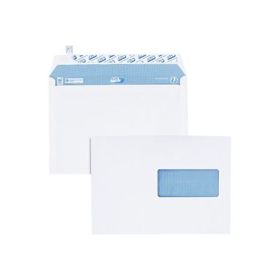 GPV - 200 Enveloppes C5 162 x 229 mm - 90 gr - fenêtre 45x100 mm - blanc - bande adhésive ouverture rapide