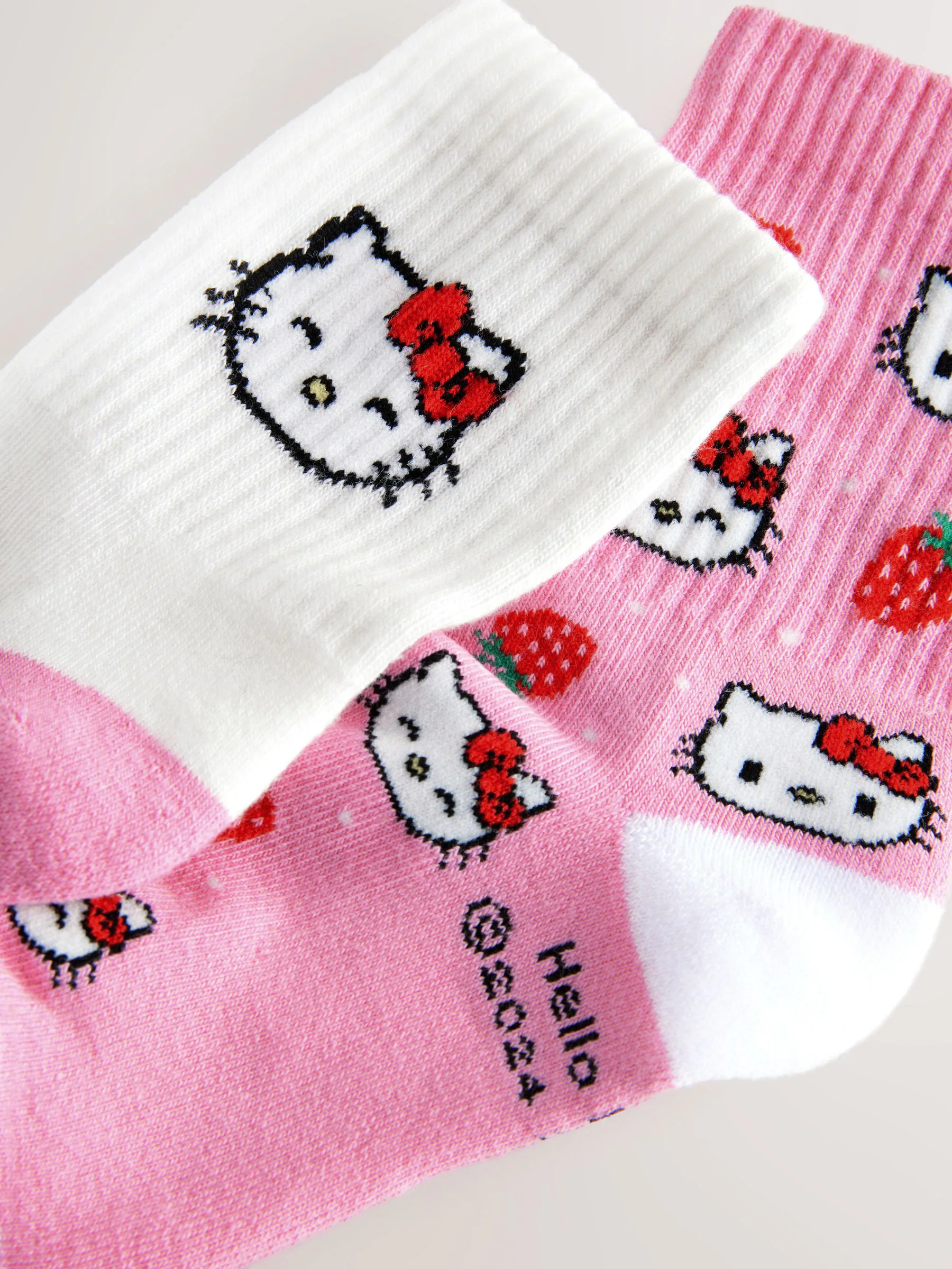 Roze Hello Kitty - 2 Paar enkelsokken met hoog katoengehalte
