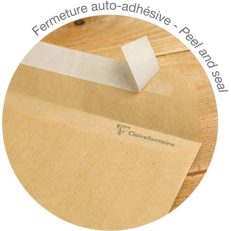 Paquet de 5 Pochettes Kraft Adour Brun C4-229x324mm - Auto-Adhésives - 90g/m2 - Brun