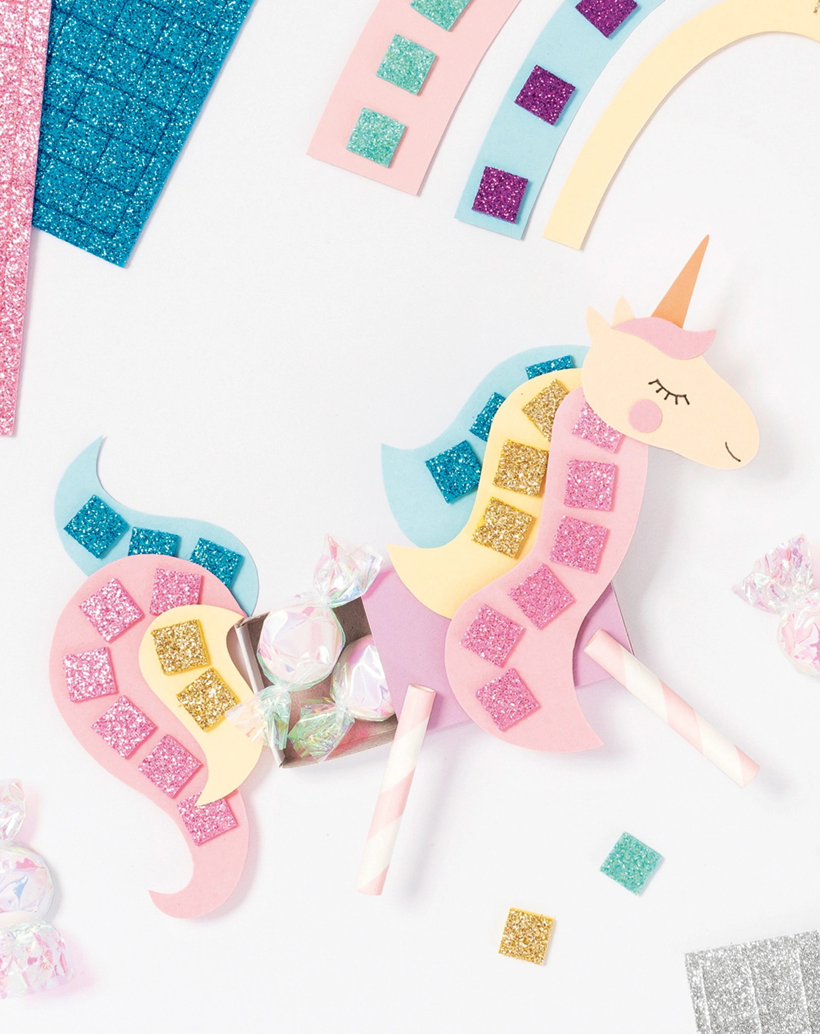 Moosgummi Mosaik GLITTER in 6 Farben