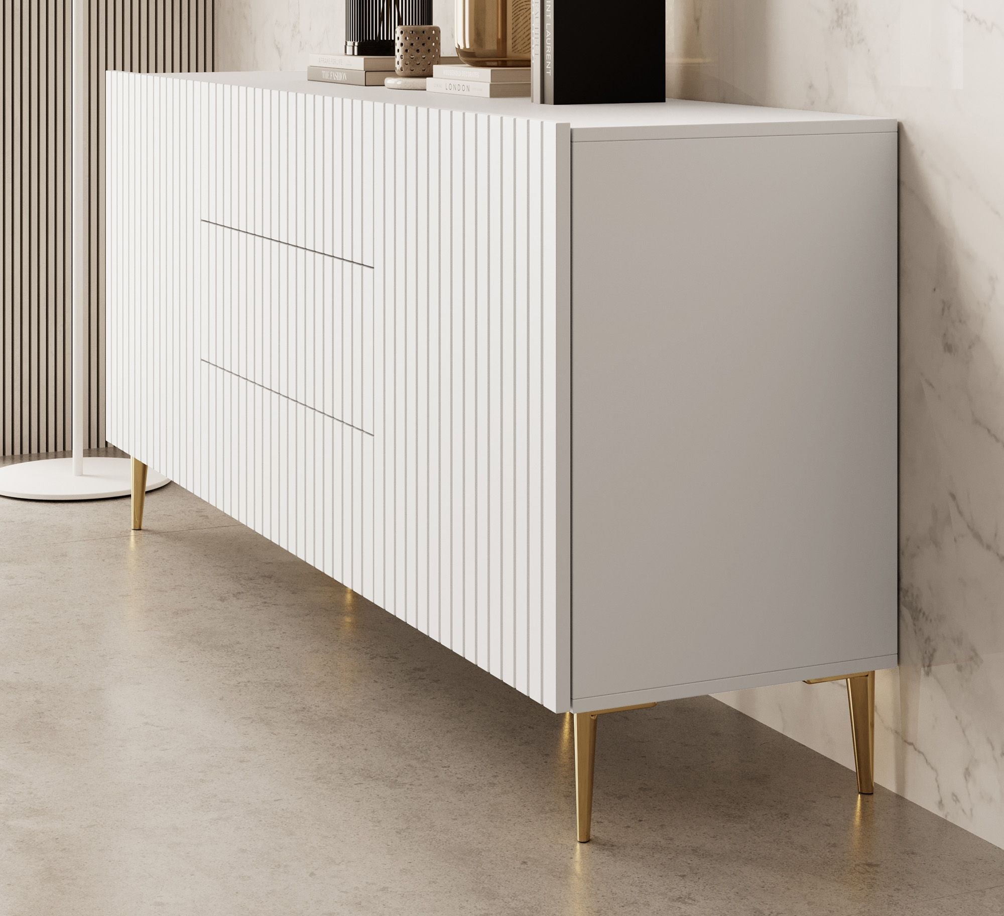 Meubella - Dressoir King - Wit - 180 cm - Met lades