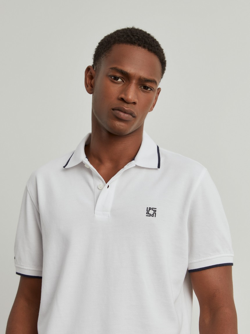 Polo piqué em algodão