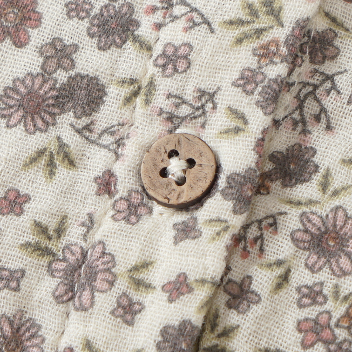 Topomini Pure Collection Baby Musselin-Kleid mit Blümchen hellbeige / dunkelrosa