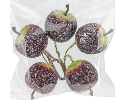 Kerstboomversiering appels met draad rood-groen 5 st.