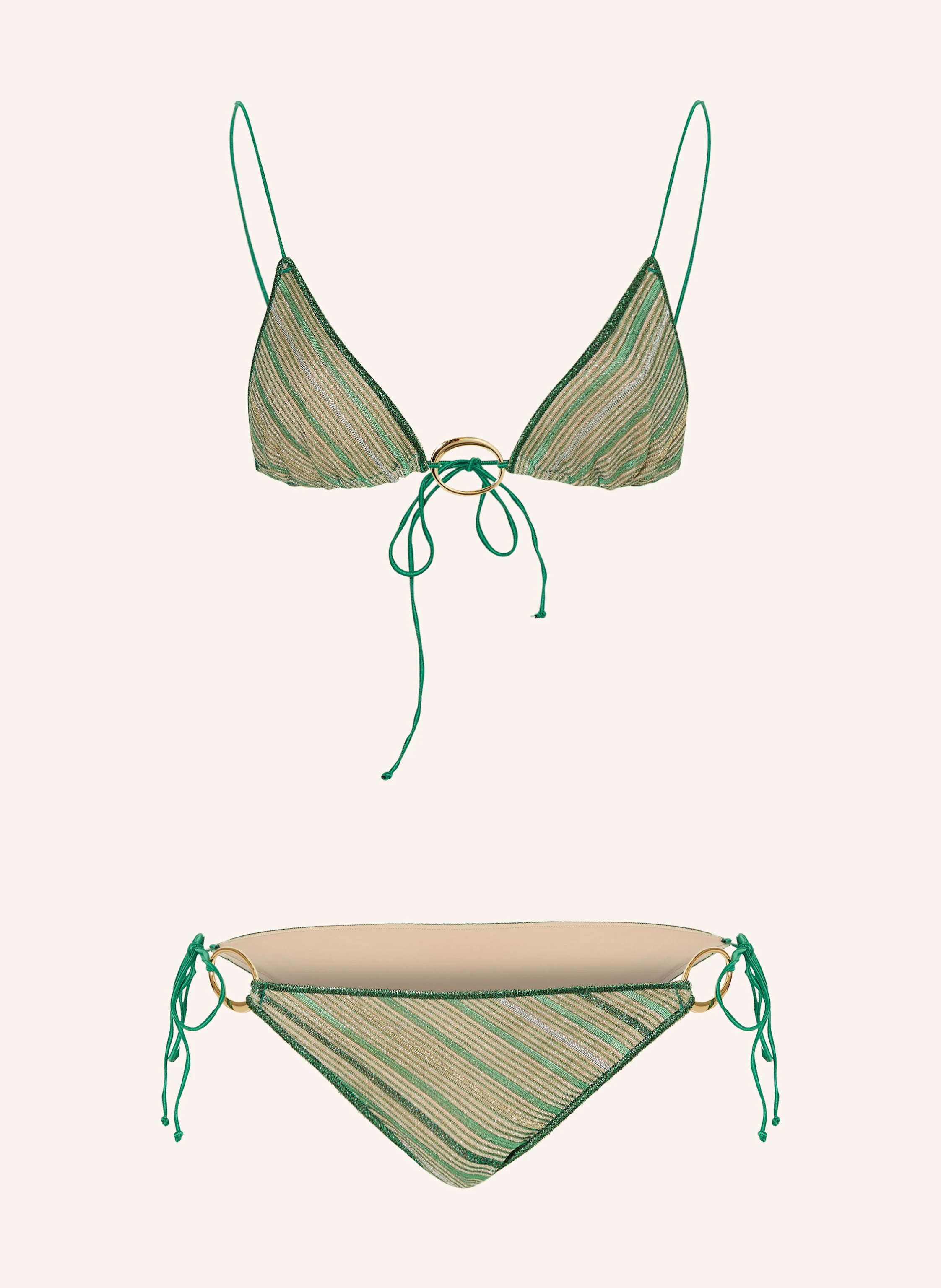 Oséree Triangel-Bikini SHINY STRIPES mit Glitzergarn