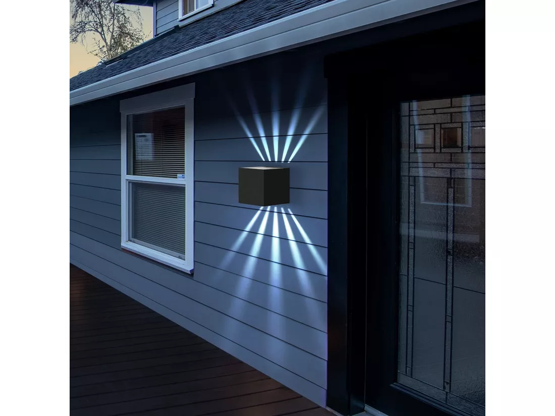 NETTLIFE 2 pièces Applique murale LED Intérieur & Extérieur - Noir Lampe extérieure IP65 Etanche Applique extérieure 3000K Blanc froid Up Down 10W