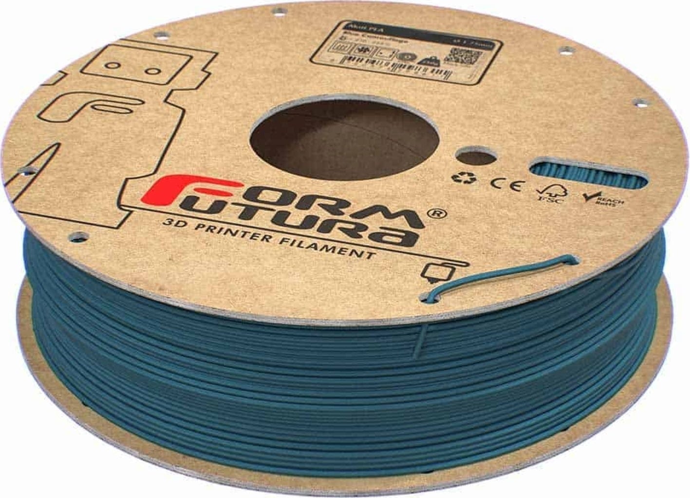 FormFutura  Matt PLA Blue Camouflage, 1,75 mm / 750 g    Mattes PLA mit rauer Oberfläche und feinen Details