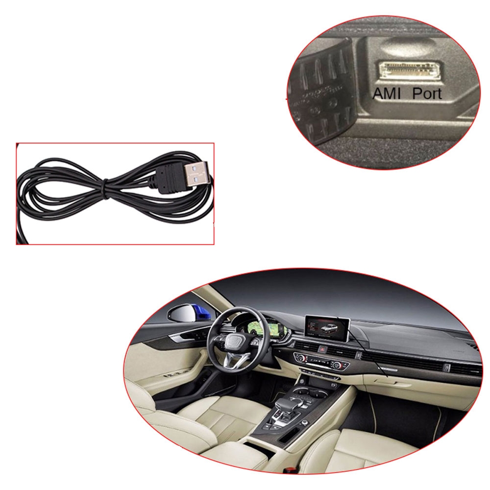 Auto KFZ AMI MDI (30cm) Schnittstelle Bluetooth 4.0   ERD Musik Adapter-Kabel AUX USB Konverter   (185cm) USB Kabel für VW / Audi