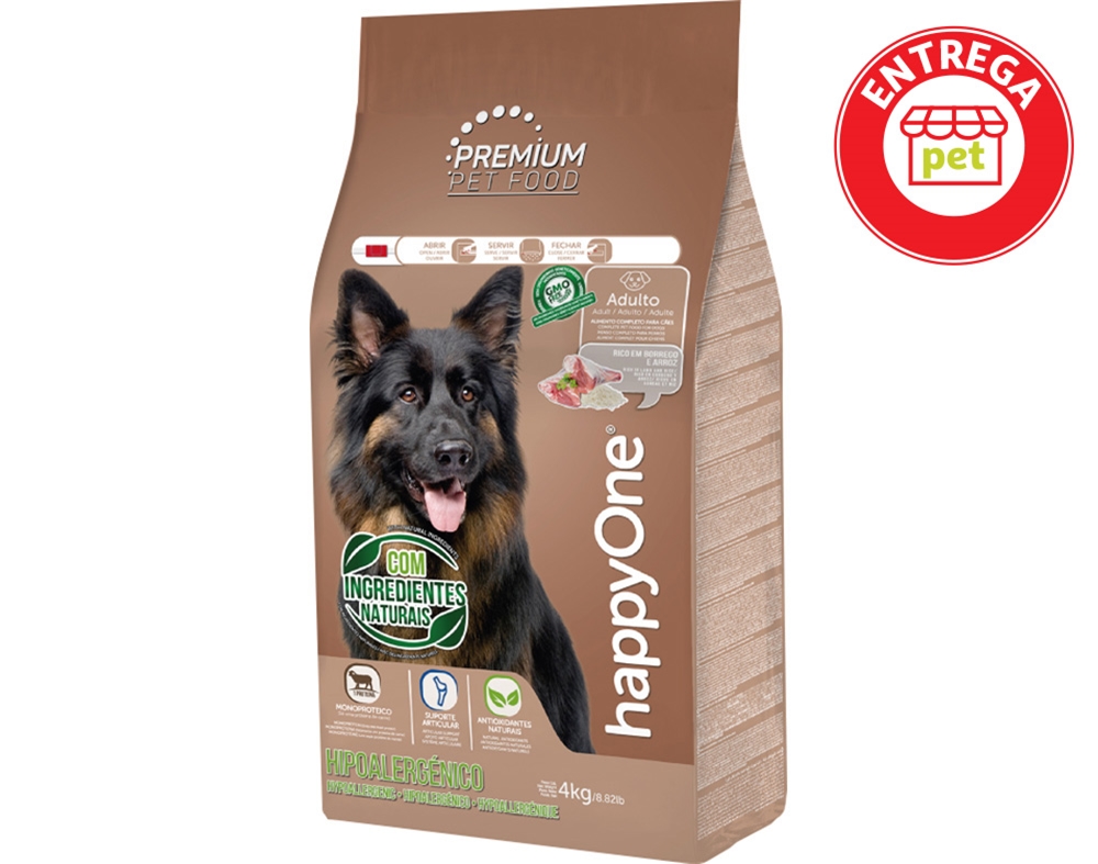 RAÇÃO PARA CÃO HAPPYONE PREMIUM HIPOALERGÉNICA BORREGO 4KG