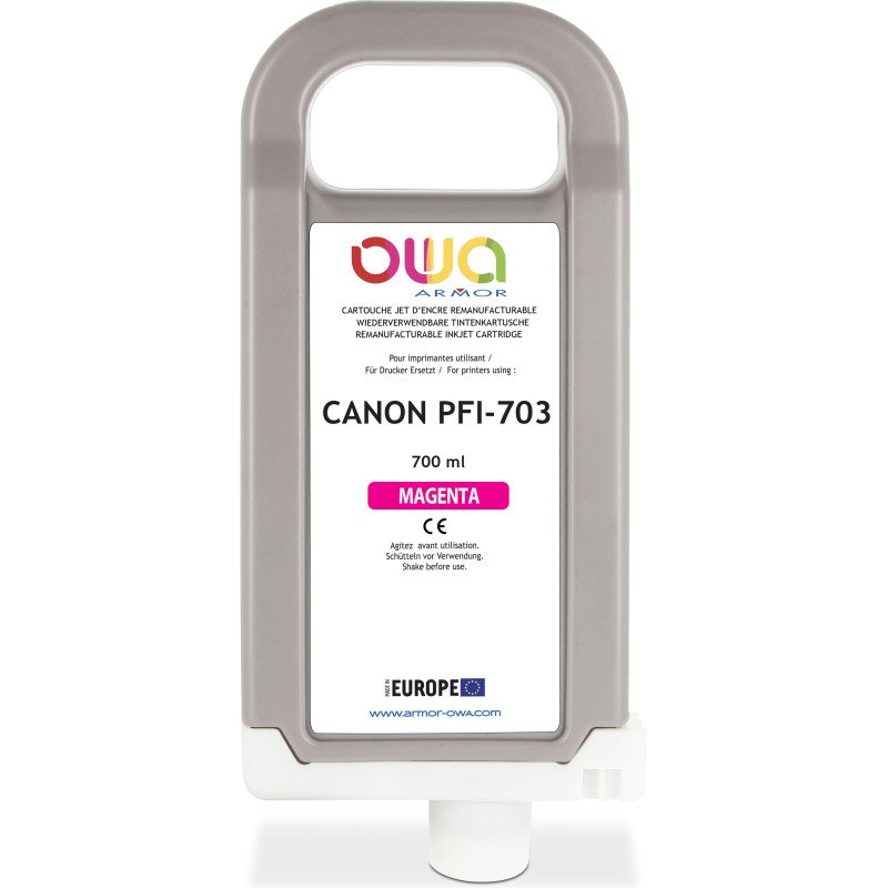Cartouche d'encre traceur remanufacturable OWA - standard - Magenta - pour CANON PFI-703 M