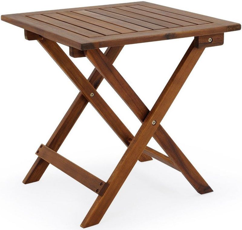 Bijzettafel - Geolied Acaciahout - Vierkant - Klapbaar