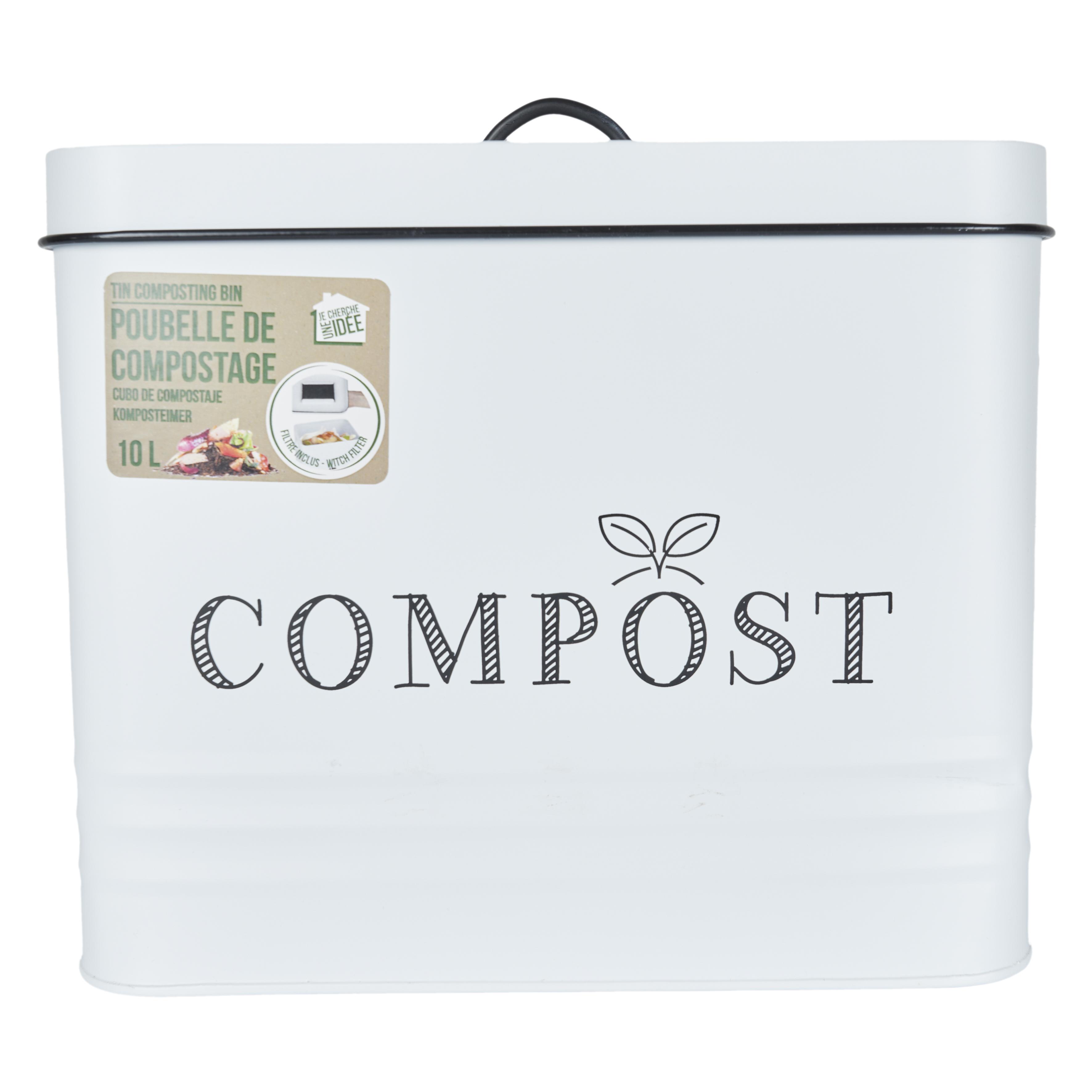 POUBELLE COMPOST METAL 10L