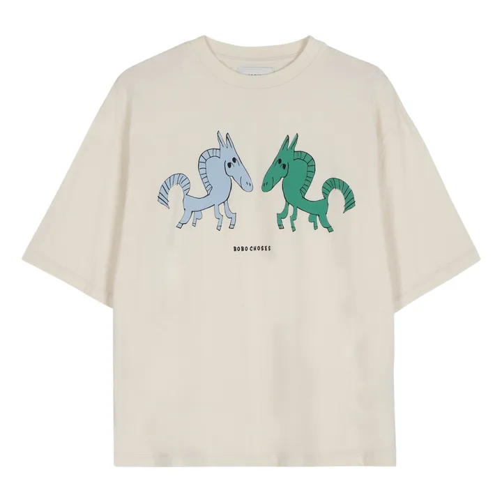 Bobo Choses T-shirt Chevaux Coton Bio x Smallable | Ecru
