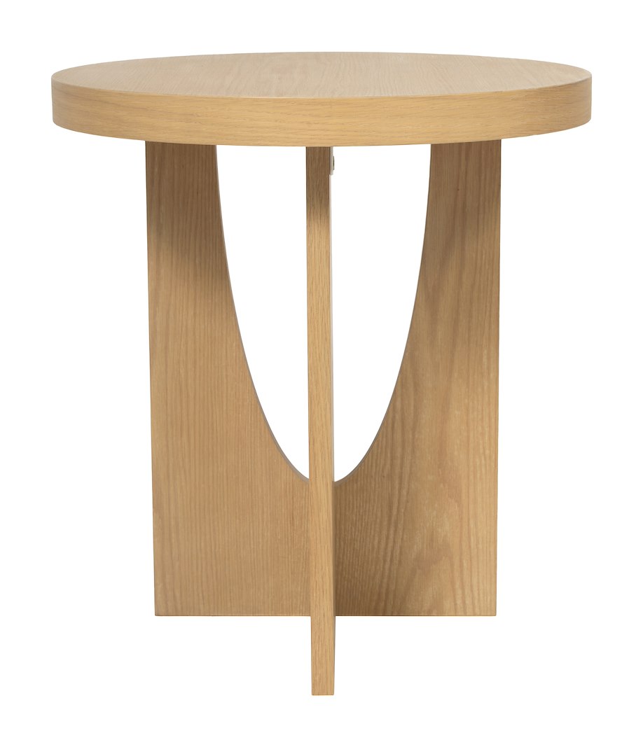 Borg småbord Ø45cm. Hvitvasket eik finer