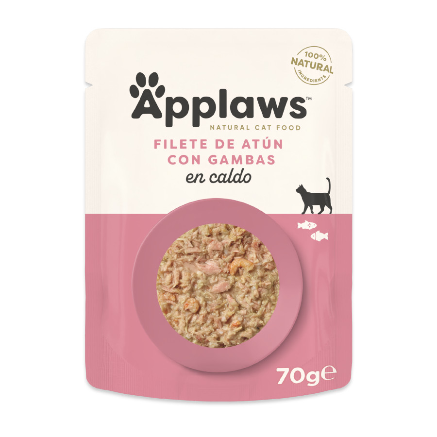 Sachê de 70g de atum e camarão Applaws para gatos