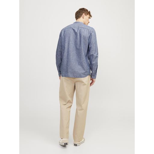Jack&Jones Summer Band Linen Blend Skjorte, Faded Denim, M