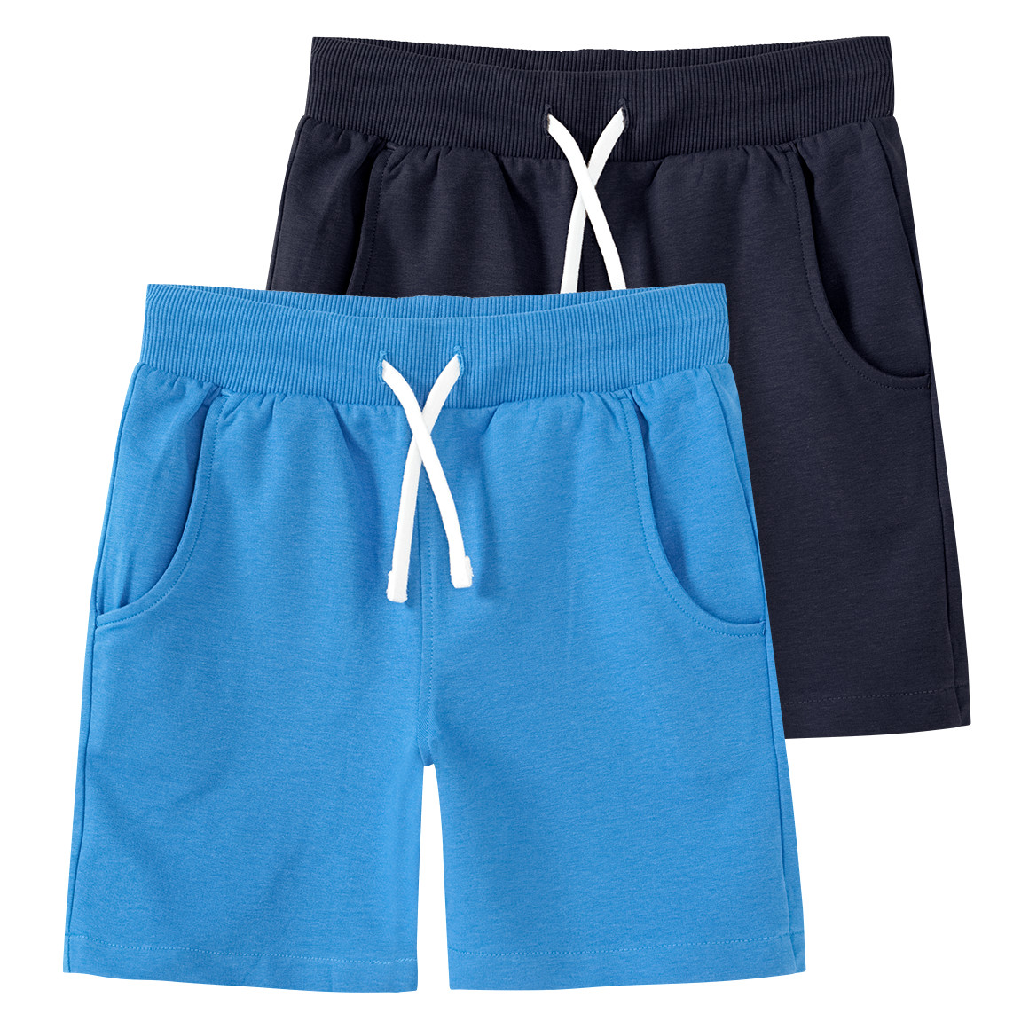 Famy 2 Jungen Joggingshorts im Set blau / dunkelblau