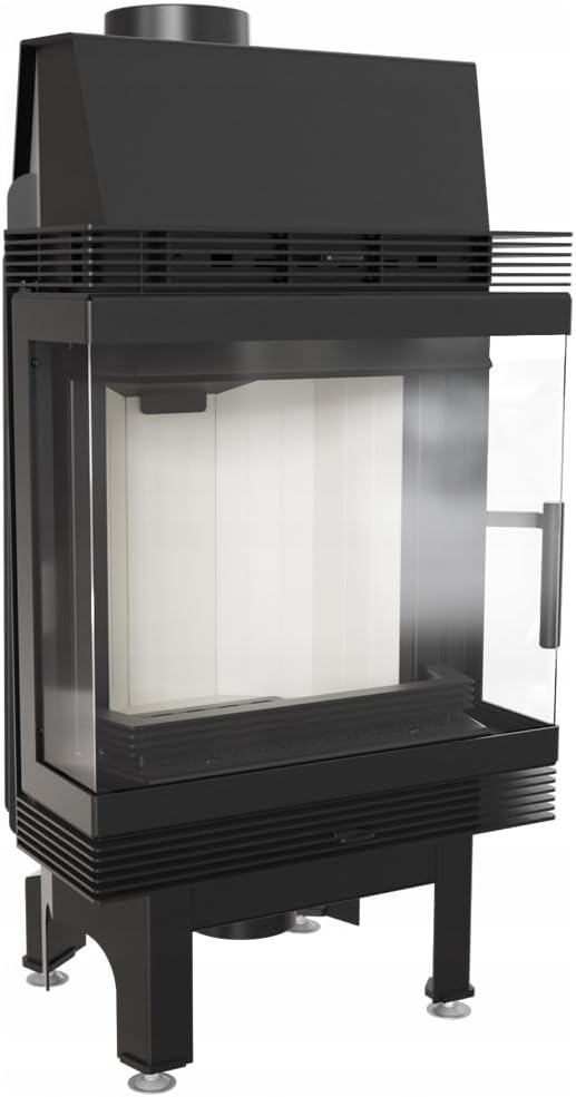 KRATKI Kamin aus Stahl 8 kw Blanka LP fi 160 Schwarz Kamineinsatz BImSchV Stufe 2 Einbausatz
