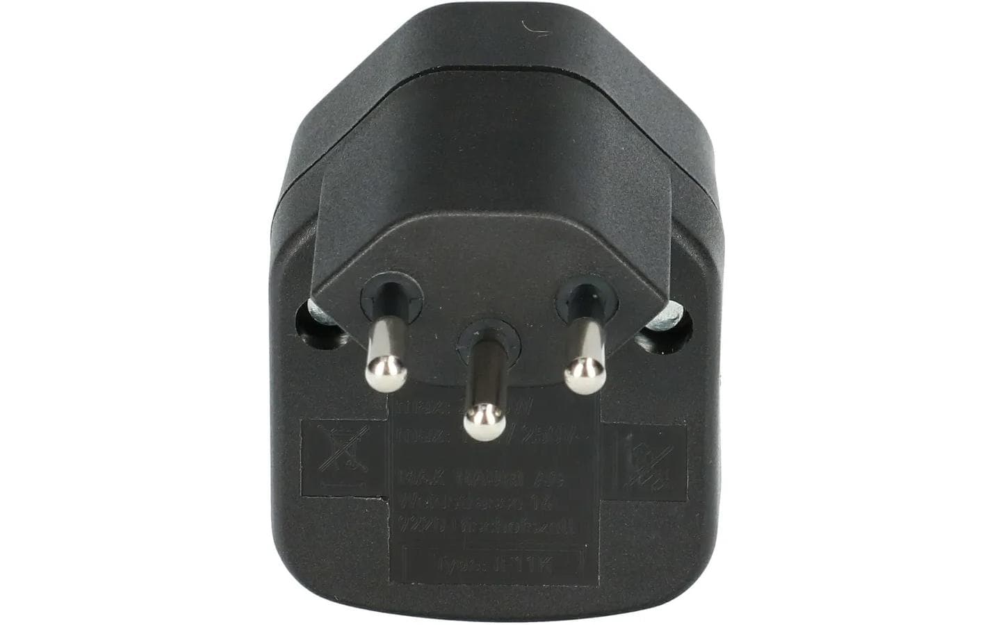 Abzweigstecker 1x T13 mit Schalter SchwarzAbzweigstecker 1x Typ 13 Schwarz Schalter