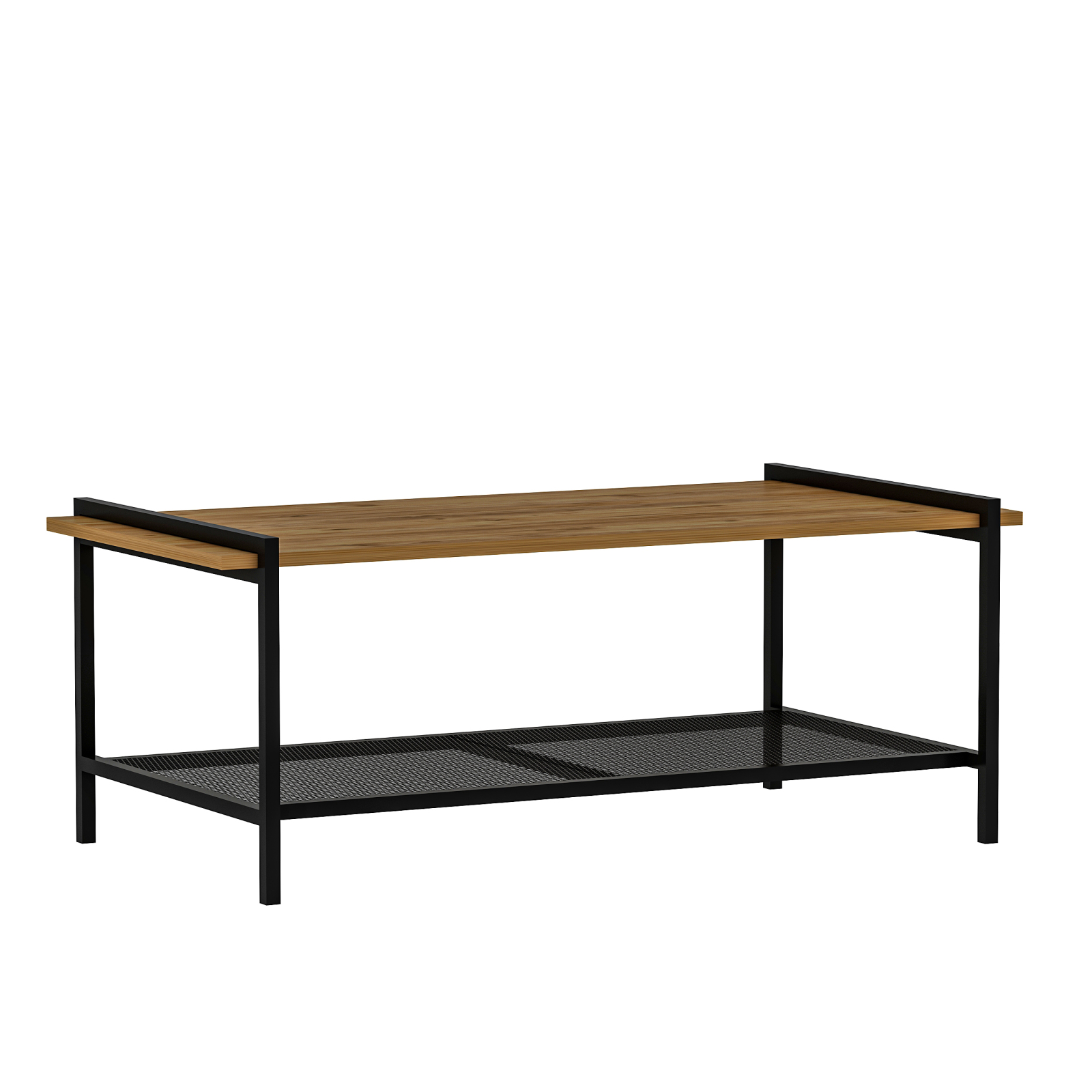 Couchtisch - braun-schwarz - mit Ablage - 120 cm