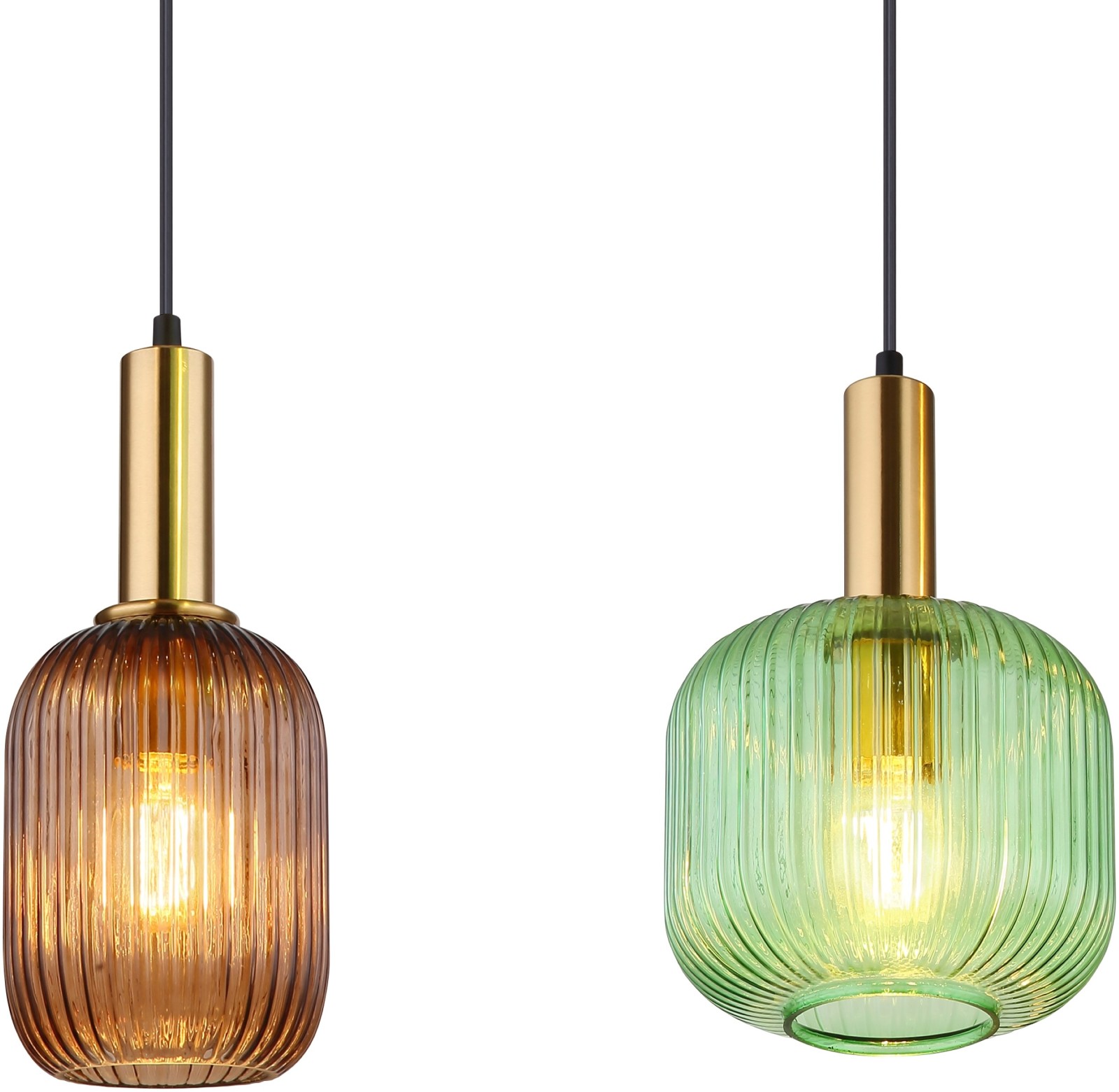 Pendelleuchte - multicolor-messingfarben - Metall - 115 cm