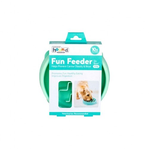 Comedouro lento Slo Bowl Waves para cães, verde