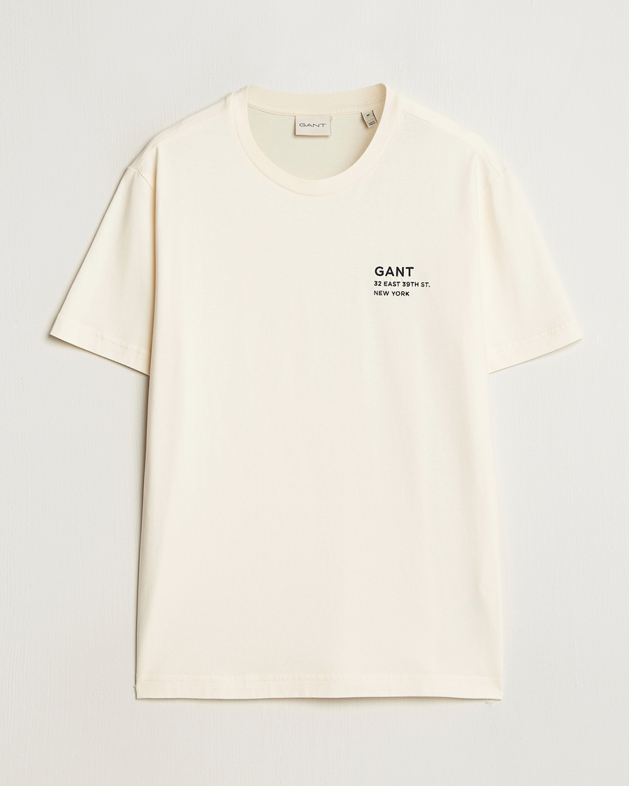 GANT Small Graphic Crew Neck T-Shirt Cream