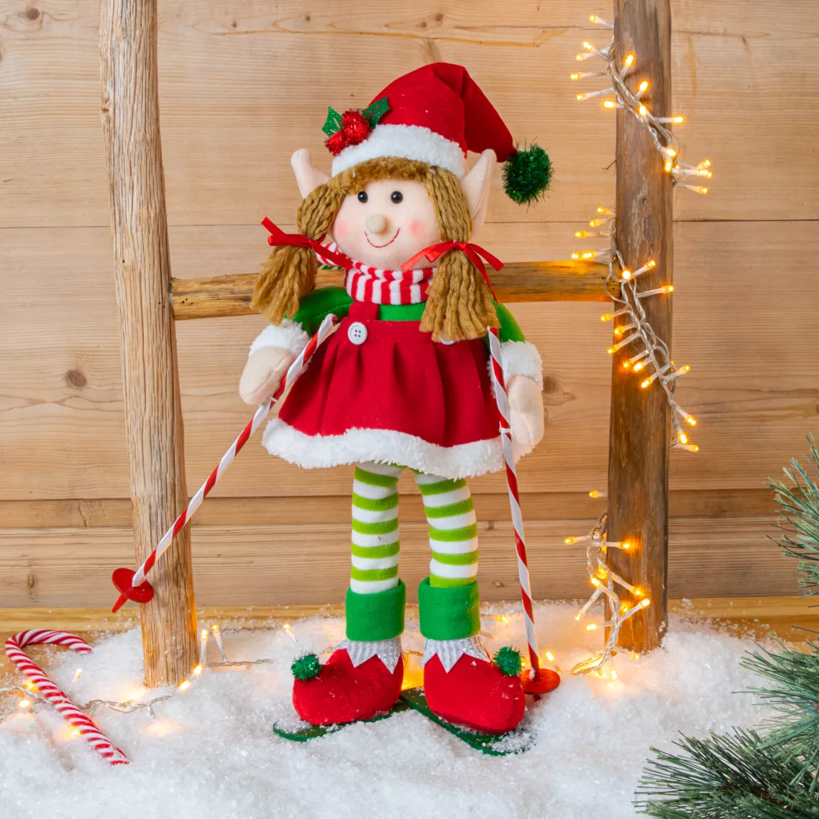 Lutin farceur en ski (H46 cm) Martine Multicolore