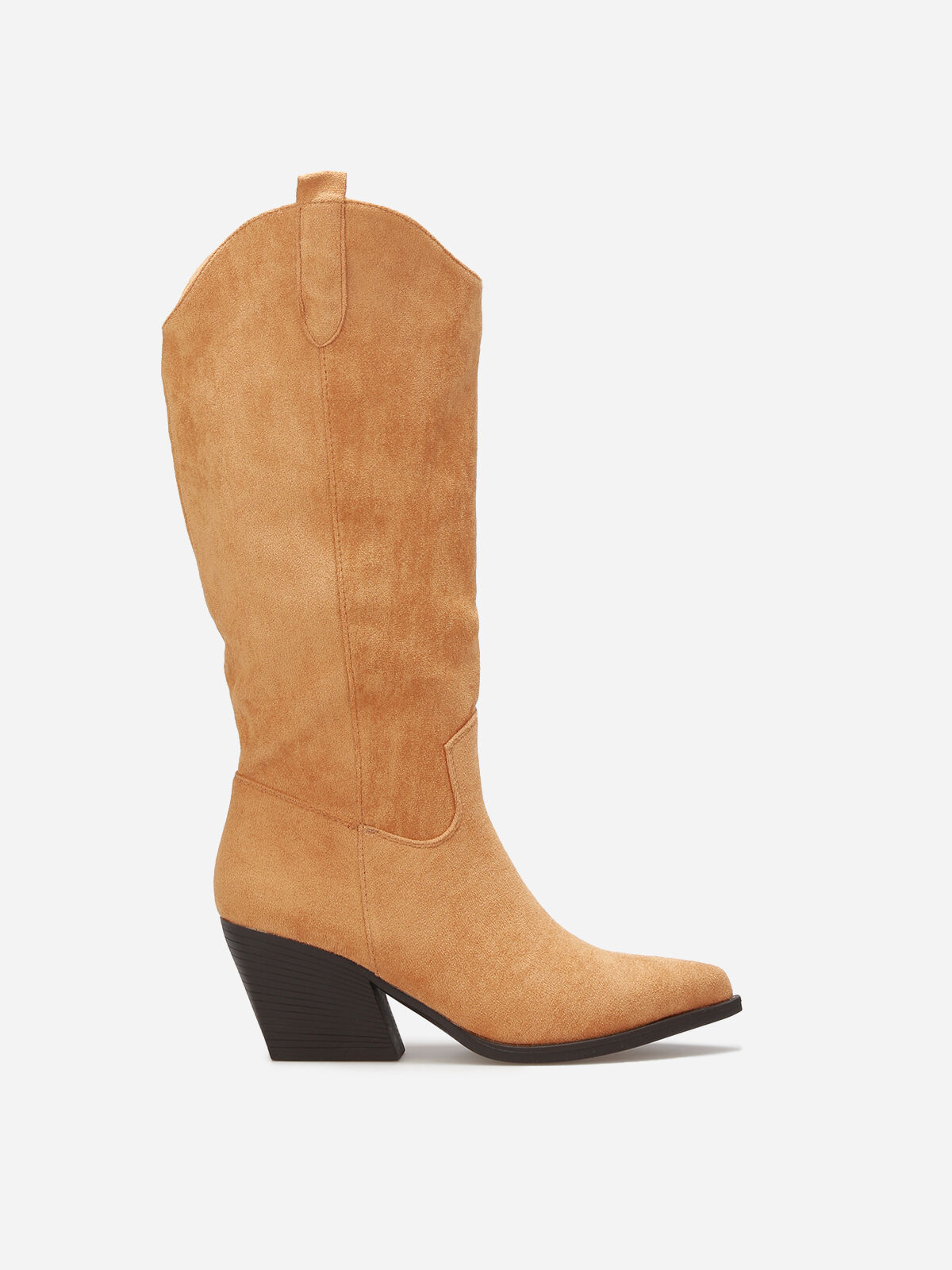 Bottes santiags en suédine- Marron clair