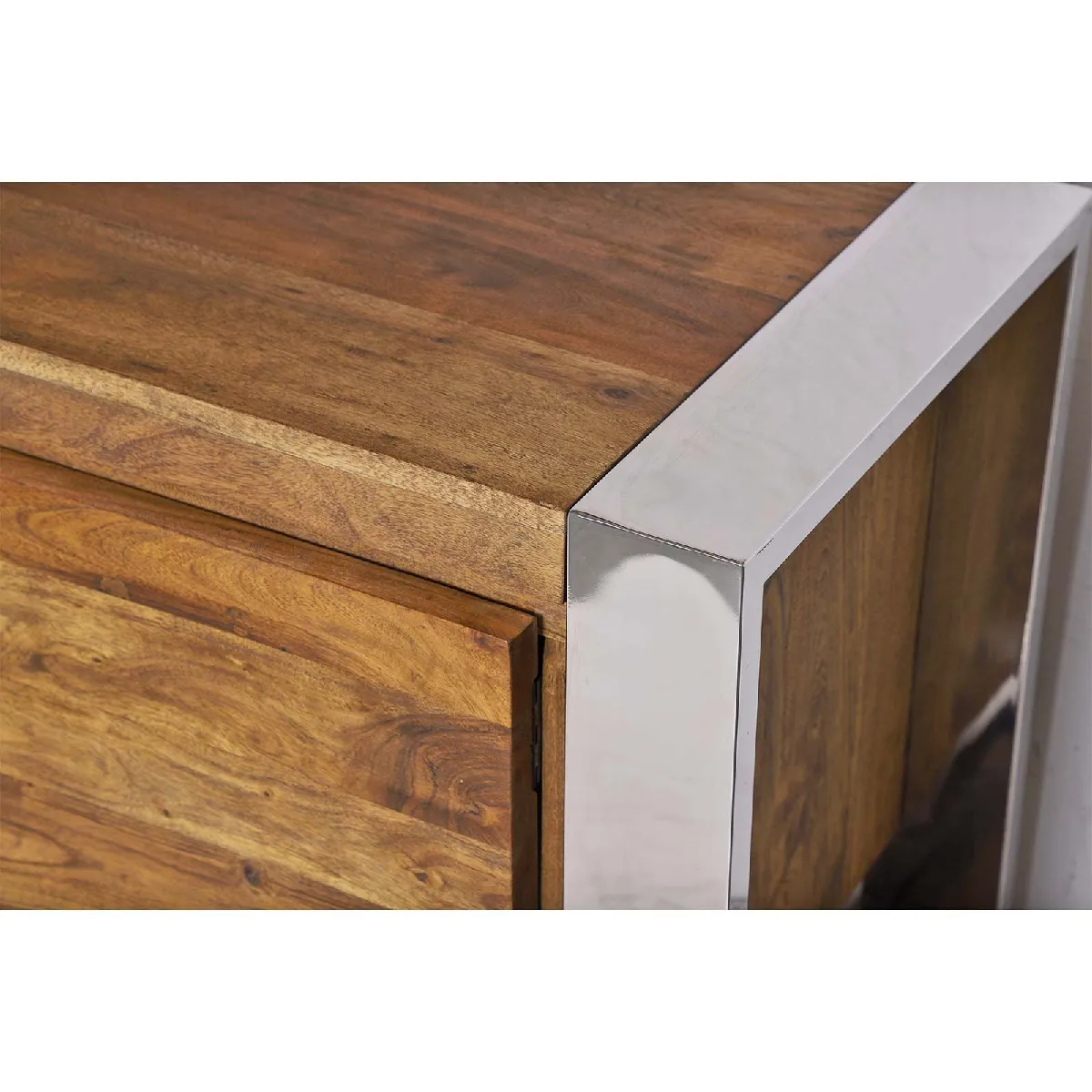 Bois & Chiffons Acacia Stainless III Meuble TV 2 portes