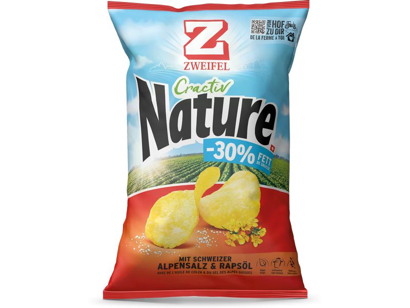 Zweifel Chips Cractiv Nature 160 g Knusprige Kartoffelchips aus der Schweiz