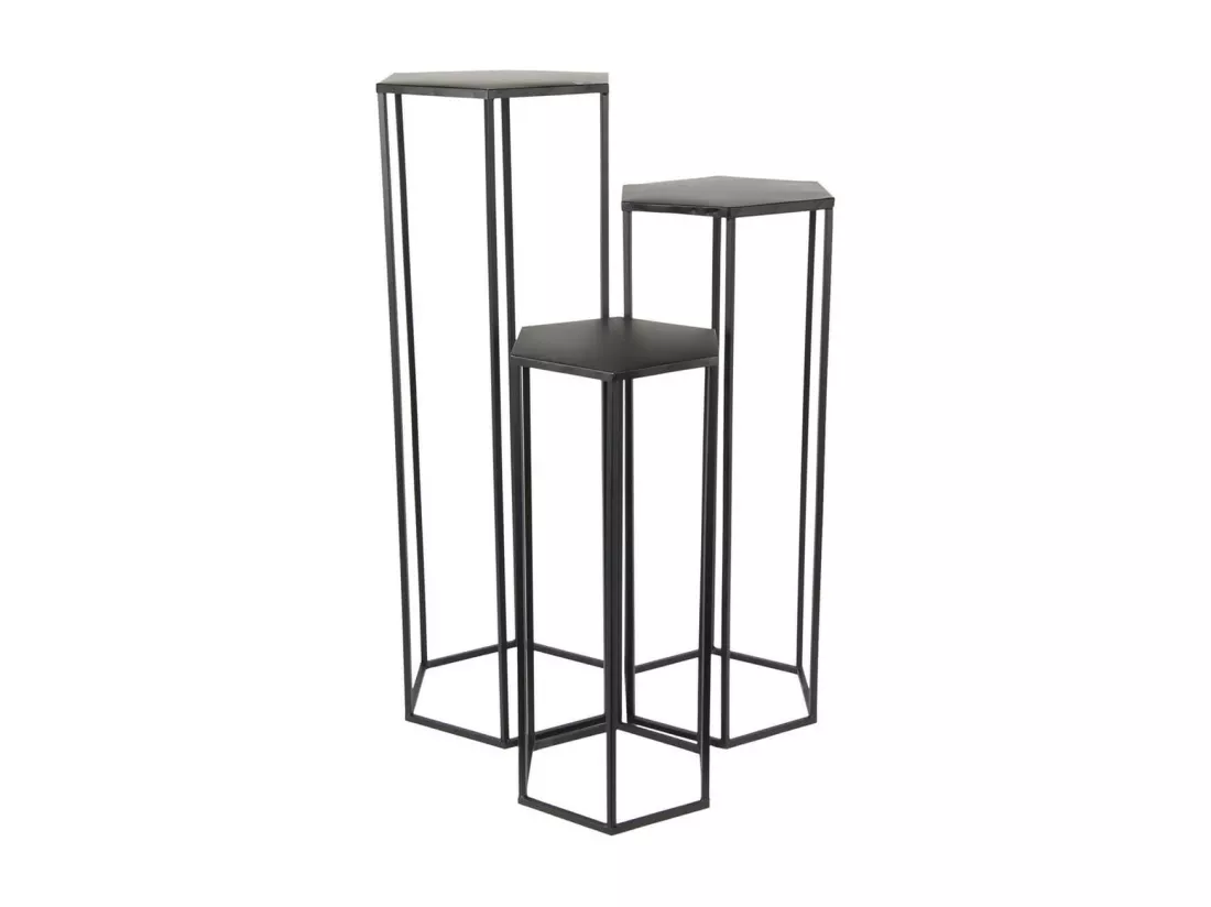 RAZZA - Lot de 3 Sellettes Gigognes Métal Noir