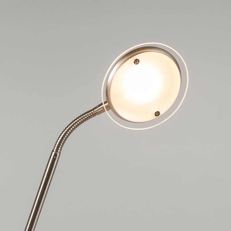 Moderne vloerlamp staal incl. LED - Eva