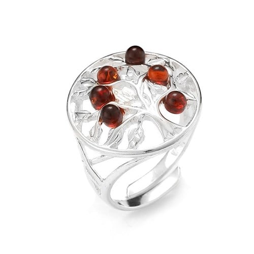 Bague arbre de vie ambre