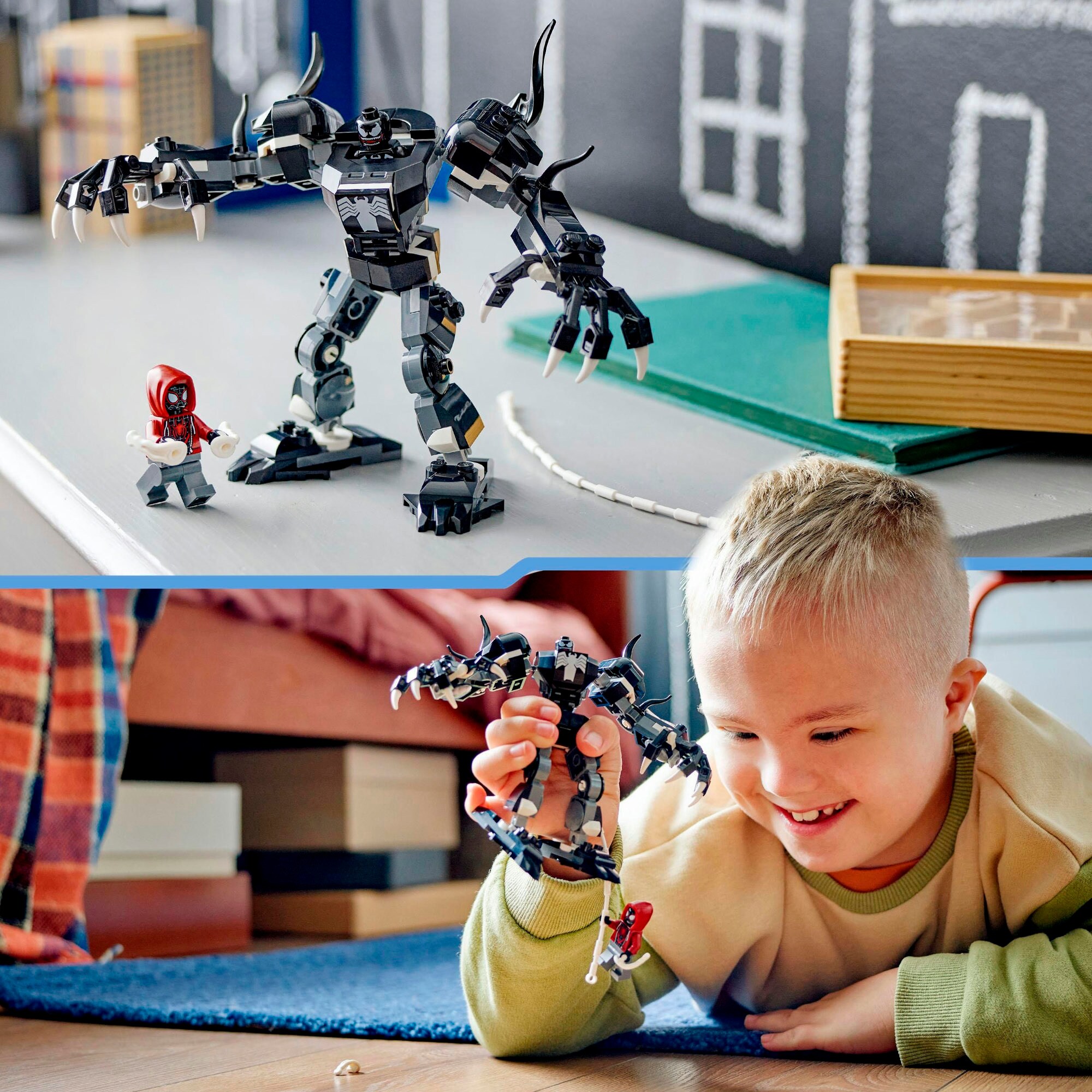 LEGO Konstruktionsspielzeug Marvel Super Heroes Venom Mech vs. Miles Morales