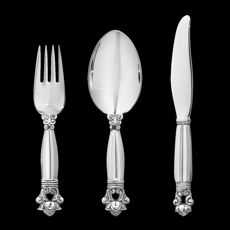Georg Jensen KONGE Børnebestik sæt, 3 dele